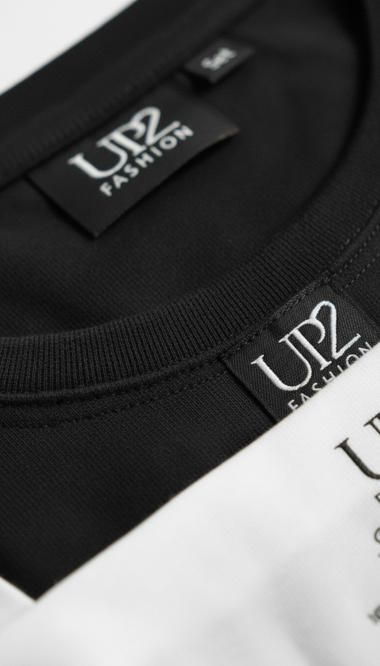 Camiseta de Hombre UP2 Fashion Pack 2x Slim Fit Talla L Blanco y Negro