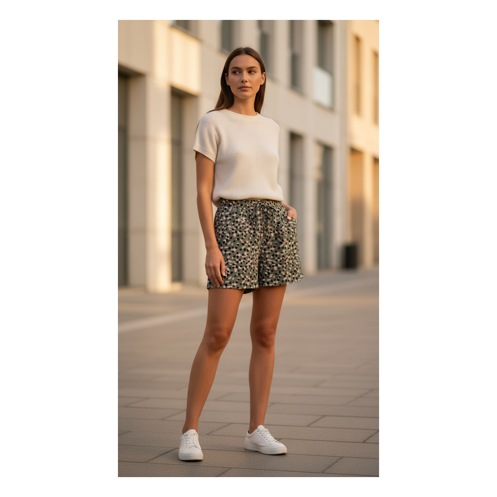 Shorts Estampados Mujer UP2 Fashion Verde con Estampado Animal