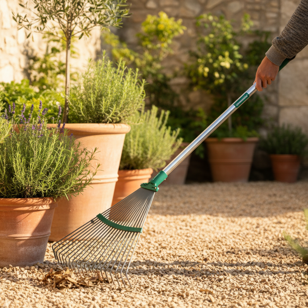 Rastrillo Extensible GARDENLINE Ancho Ajustable 19-54cm Negro/Verde
