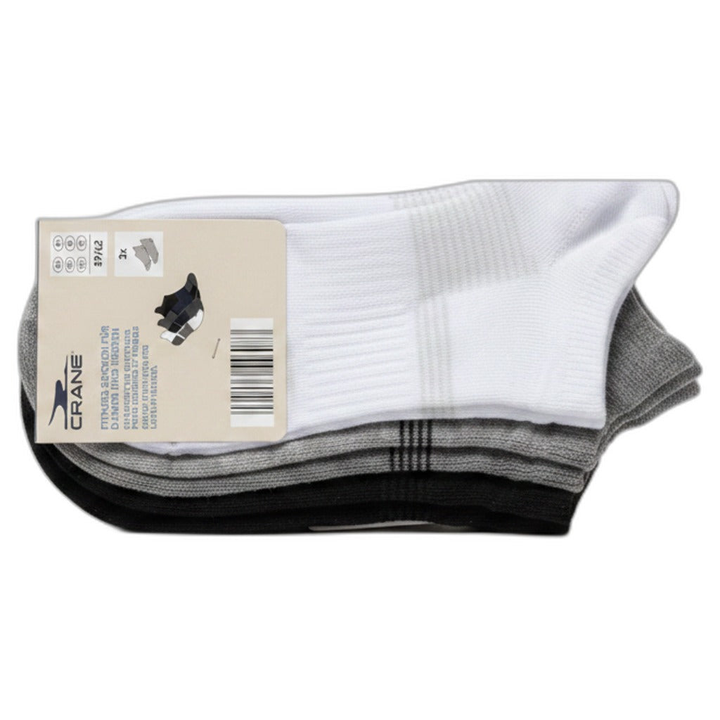 Calcetines de Fitness CRANE 3 pares 39/42 Blanco, Gris y Negro