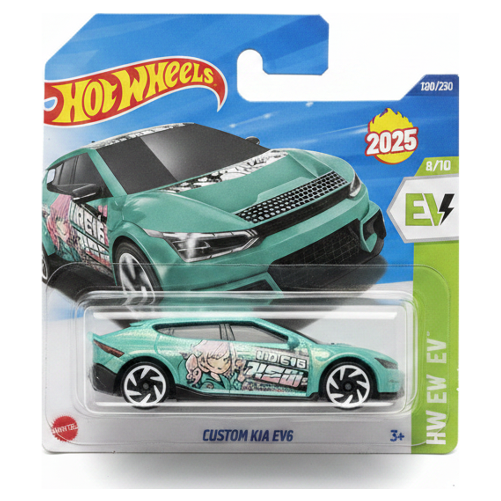 Hot Wheels Custom KIA EV6 2025 HW EV 120/250 Coche de juguete verde turquesa