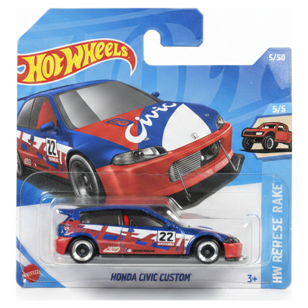 Hot Wheels Honda Civic Custom azul y rojo