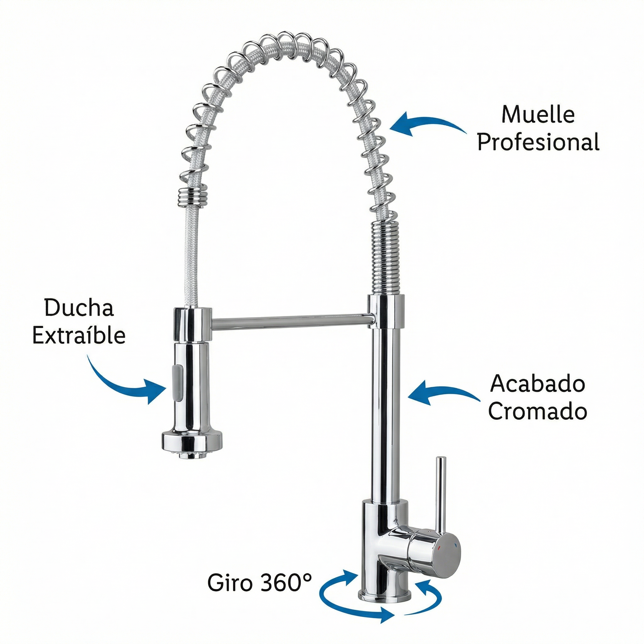 Grifo de Cocina con Muelle Profesional - Livarno Home
