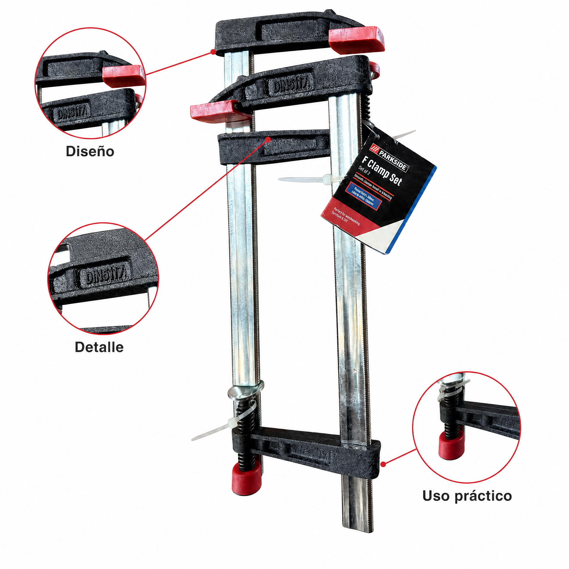 Parkside sargentos ergonómicos con agarre firme y duraderos