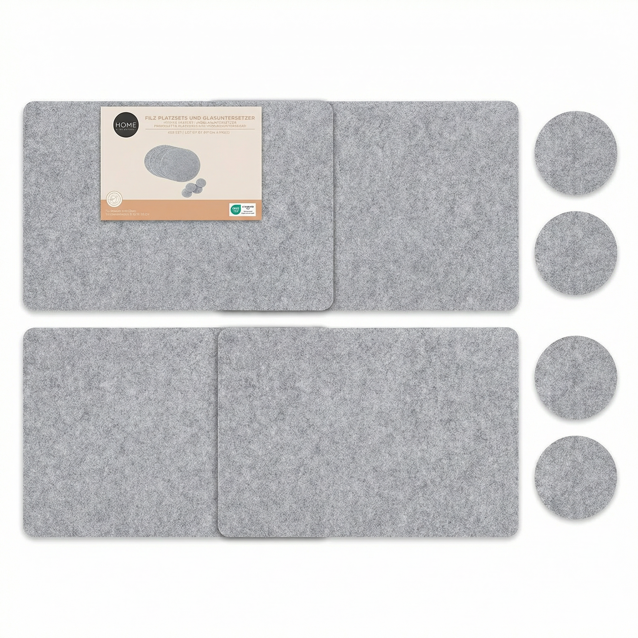 Set Manteles y Posavasos de Fieltro - HOME