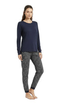 UP2 Fashion Pijama de mujer azul marino con estampado