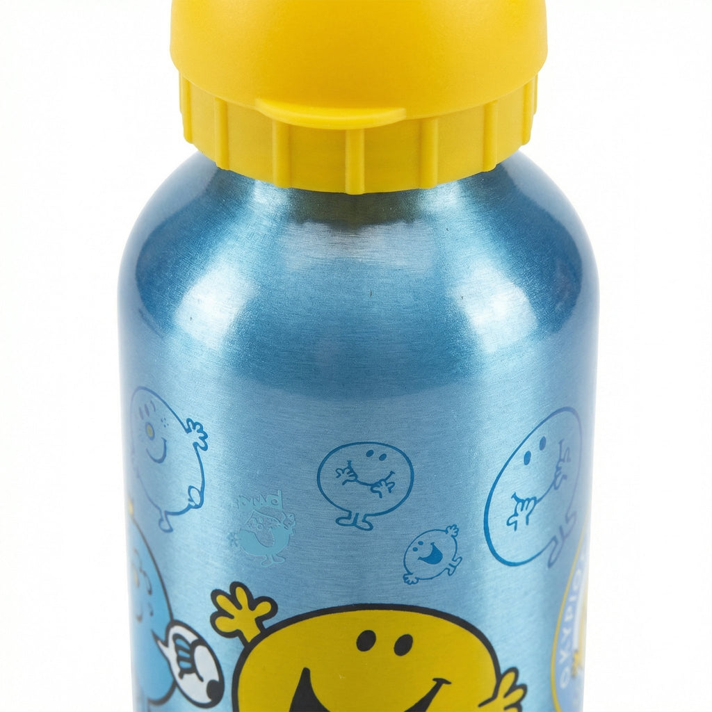 Botella Agua Infantil Aluminio Mr. Men Azul 400ml