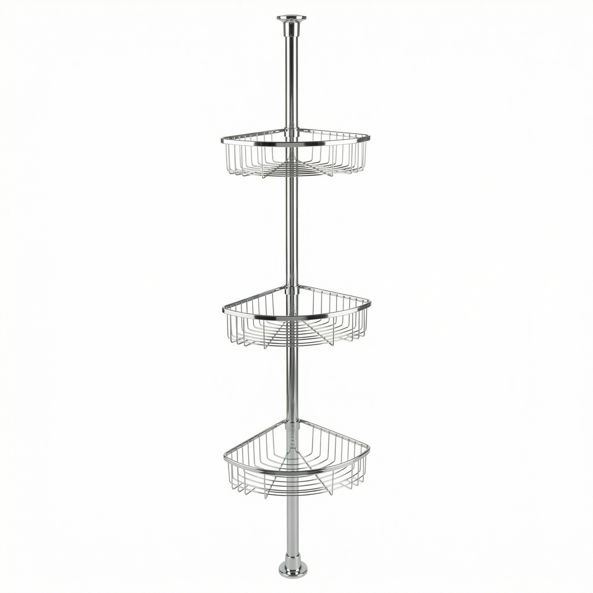 Estantería Telescópica de Baño Cromada con 3 Cestas (123-260cm) - Livarno