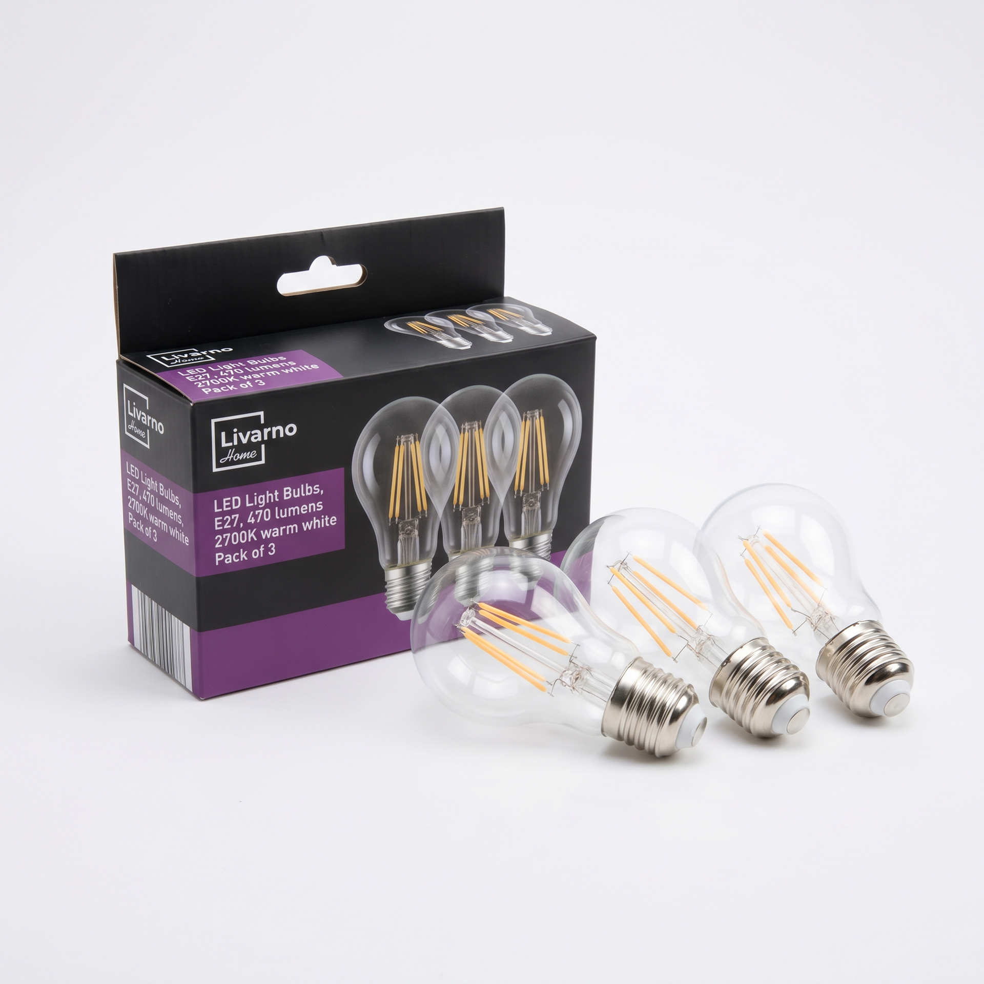 Pack x6 Bombillas LED E27 Livarno Home 470 lm 2700K — Multipack