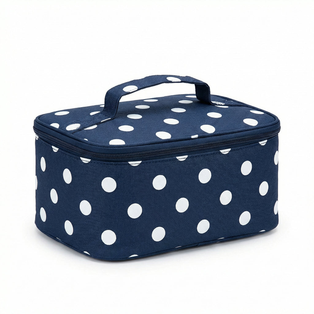 Bolsa Térmica Lunch Bag Lunares Azul y Blanco
