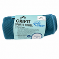 Crivit Air & Fresh toalla deportiva secado rápido ligera y compacta azul y verde