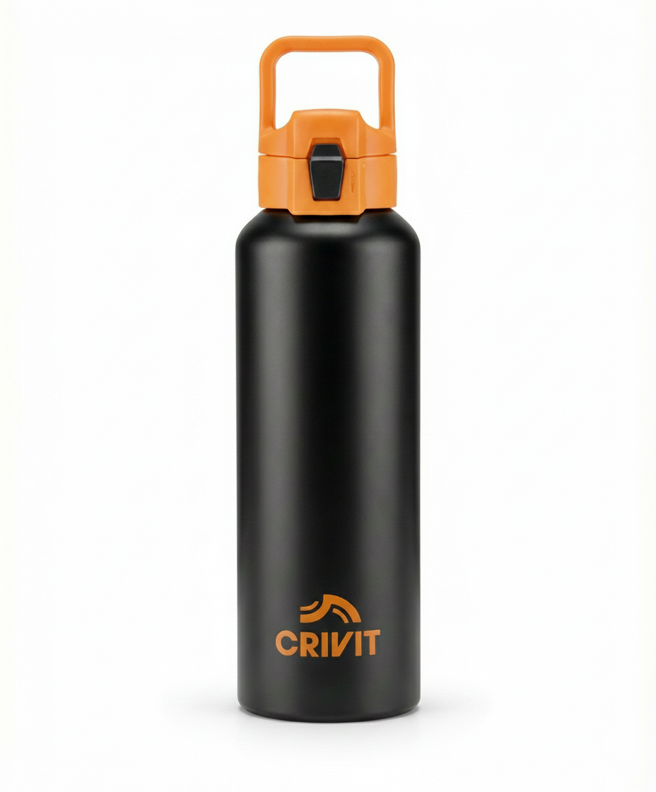 Botella Térmica Deportiva Crivit Negra 750ml