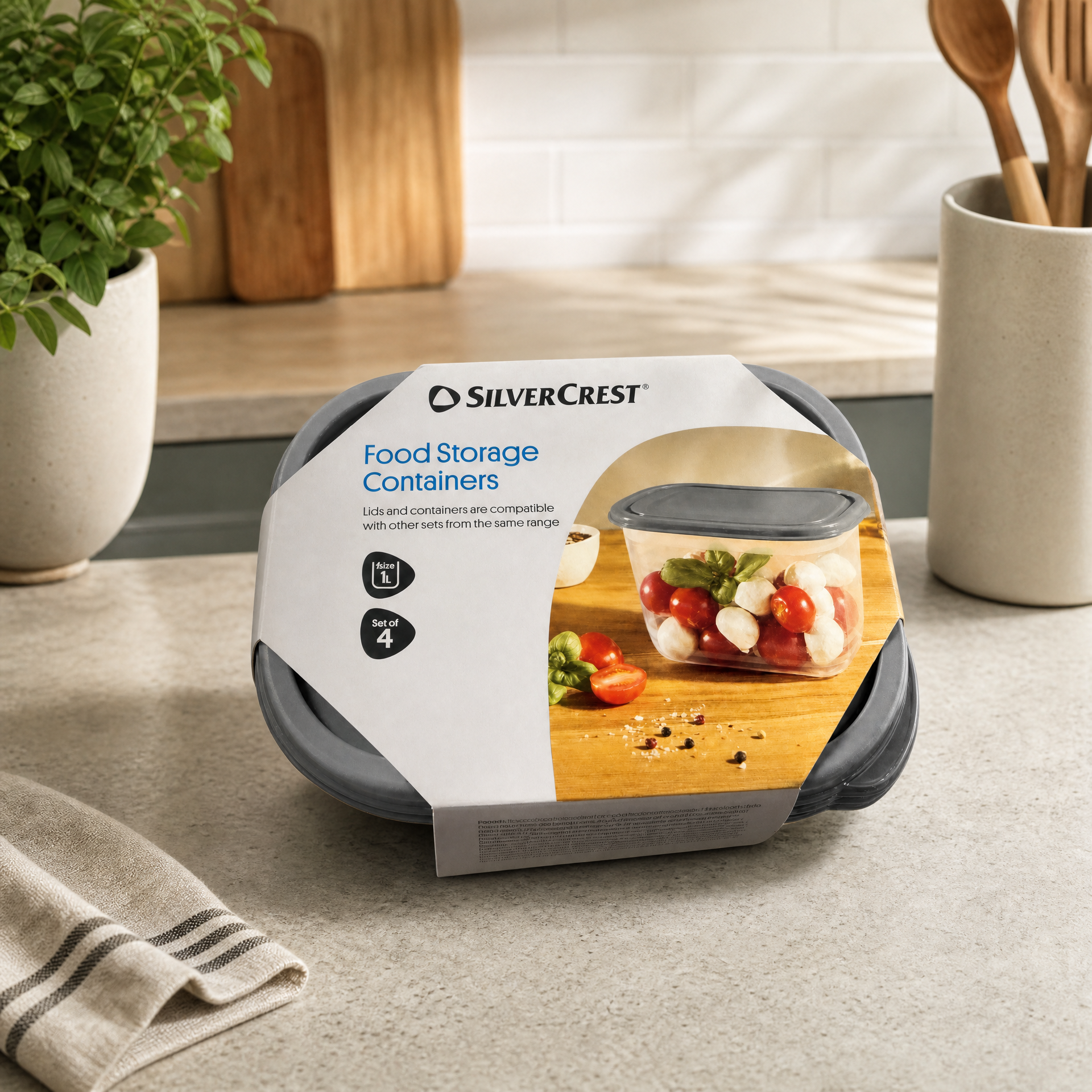 Silvercrest Recipientes para conservar alimentos pack de 4 unidades