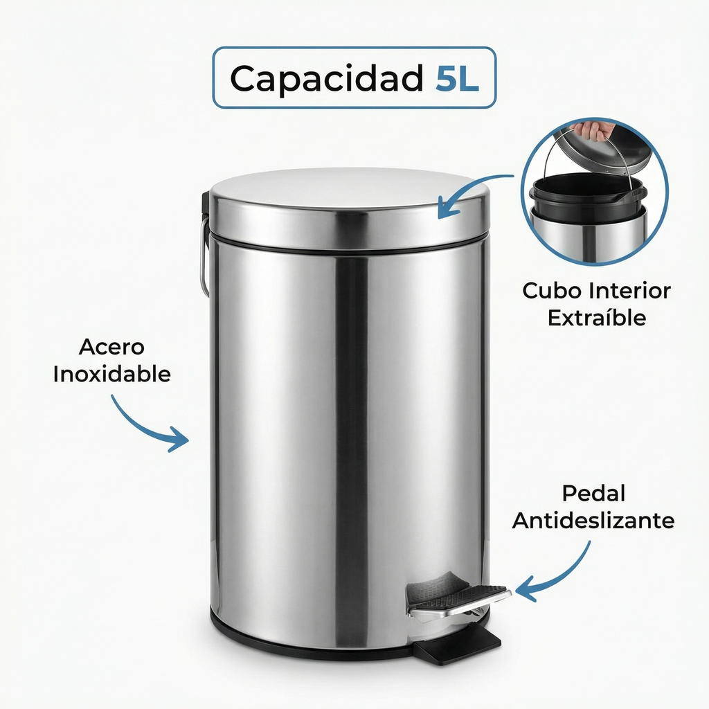 Cubo de Basura a Pedal 5L - Livarno Home
