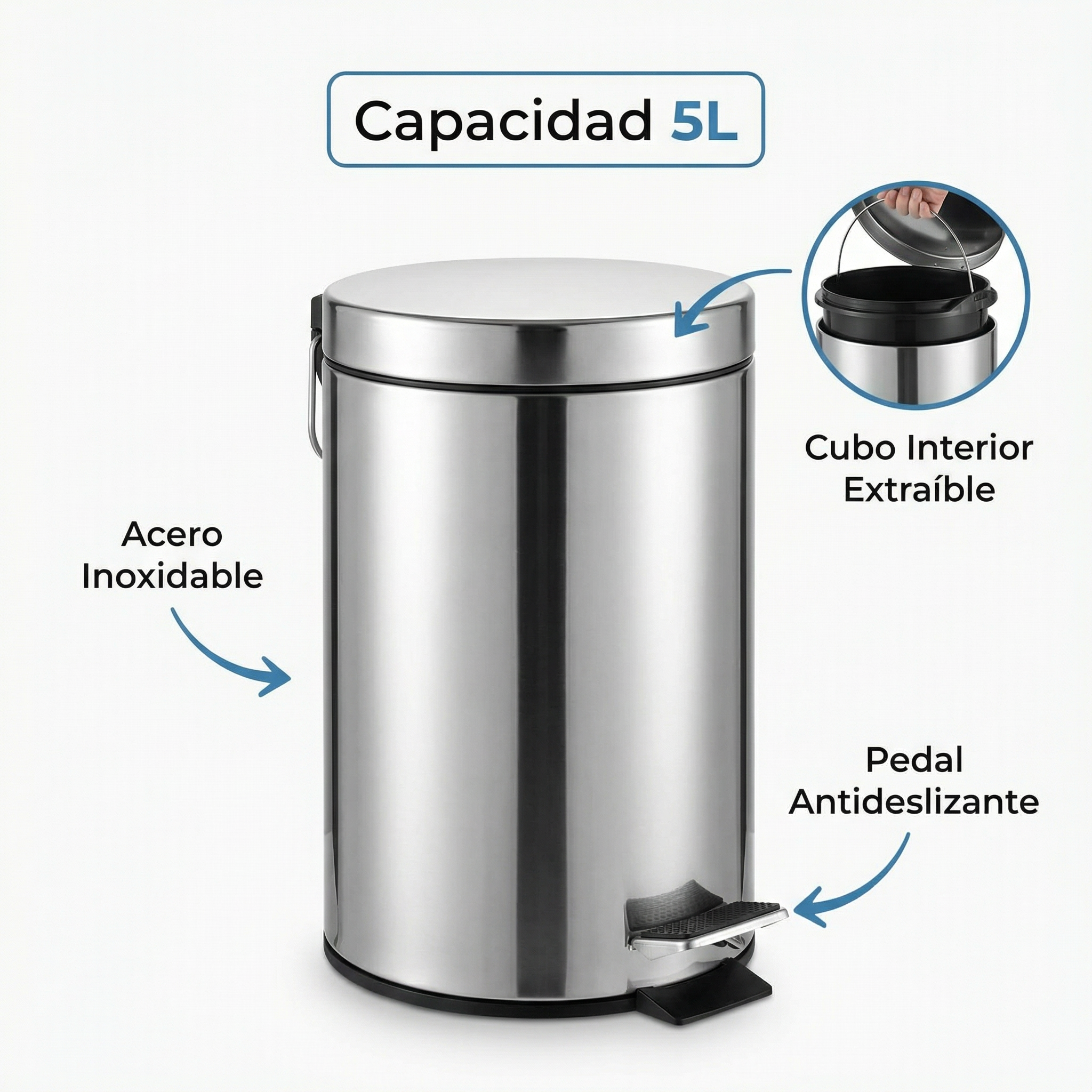 Cubo de Basura a Pedal 5L - Livarno Home