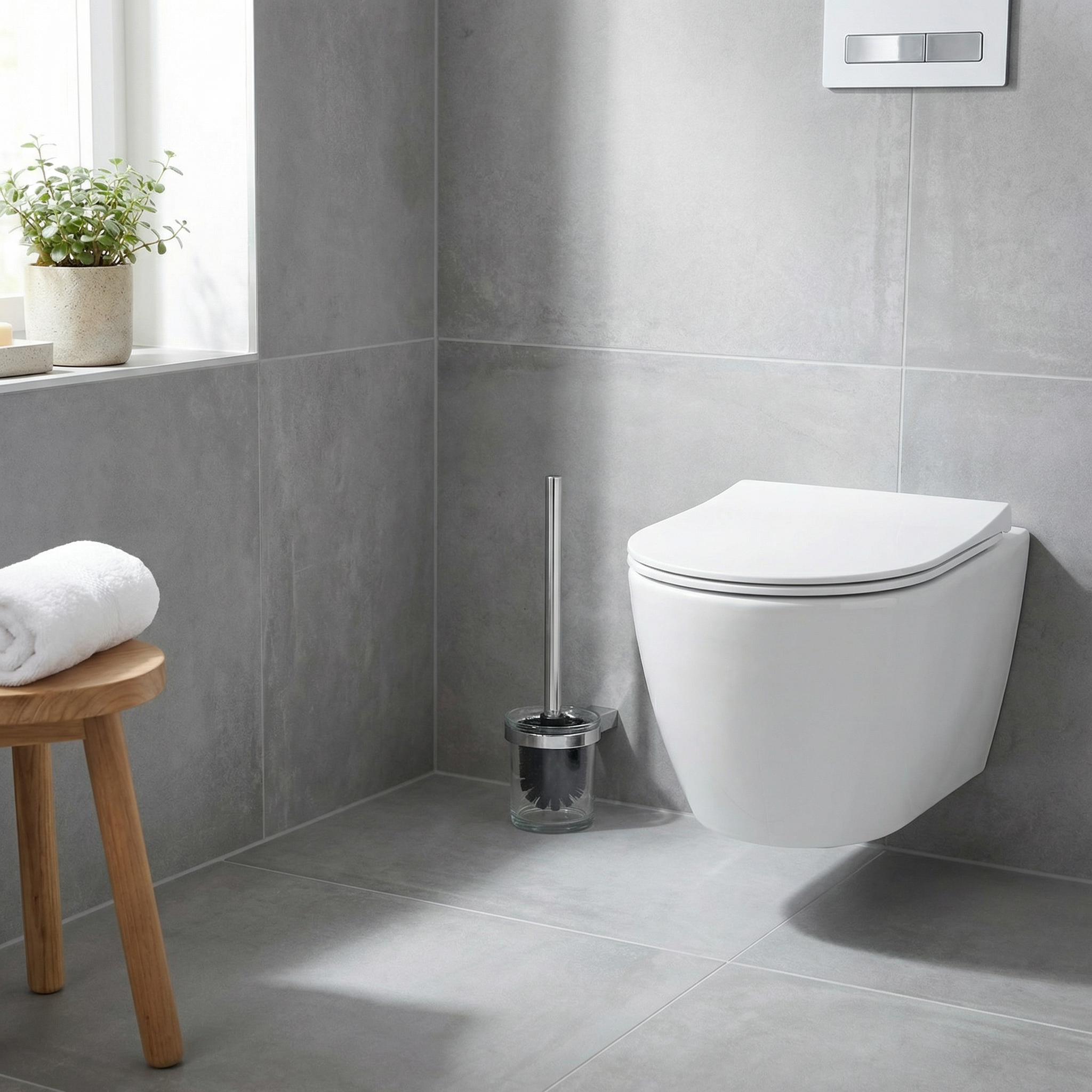 Set Escobilla de Baño Cromada - Livarno Home
