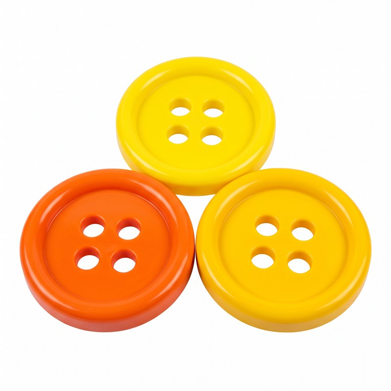 Botones Gigantes Decorativos naranja y amarillo fondo blanco