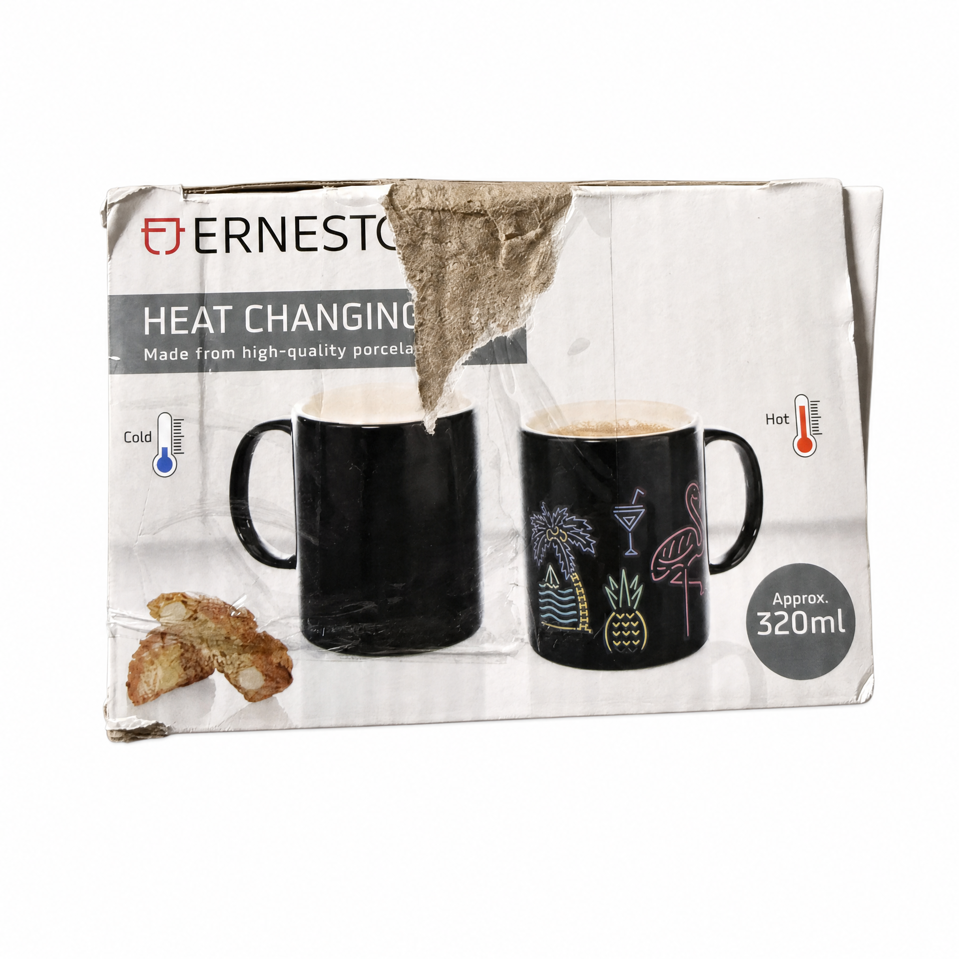 Taza termosensible Ernesto 320 ml cambia de color con líquidos calientes