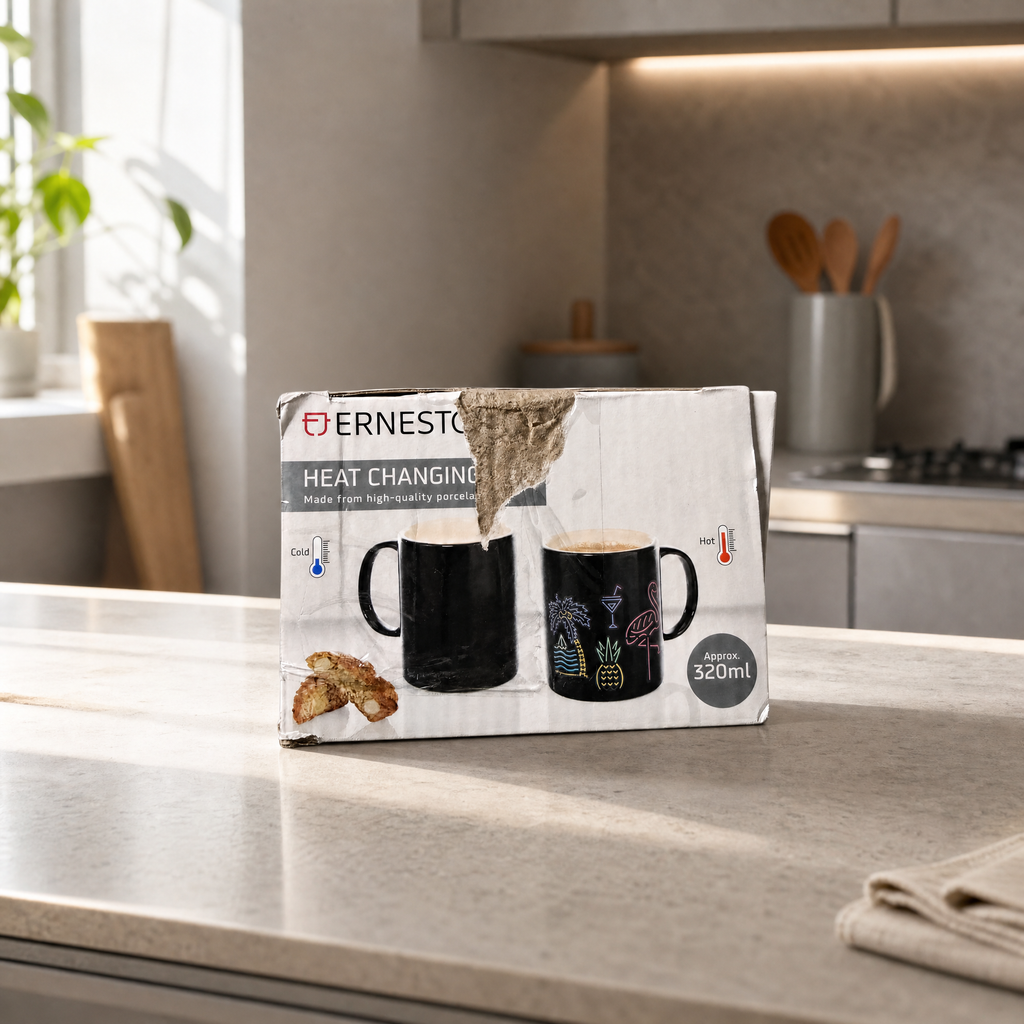 Taza termosensible Ernesto 320 ml cambia de color con líquidos calientes