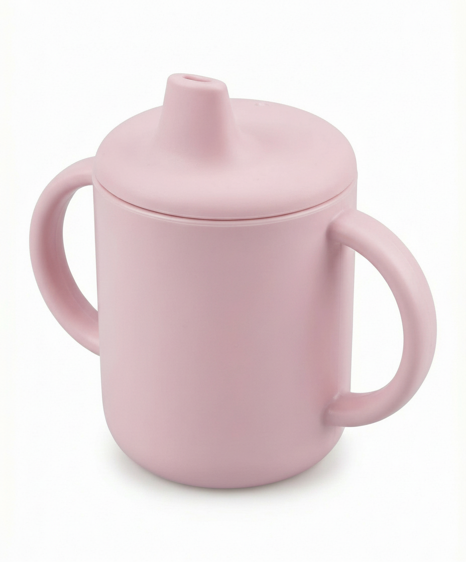 Taza Aprendizaje Bebé Crofton Rosa con Tapa y Asas