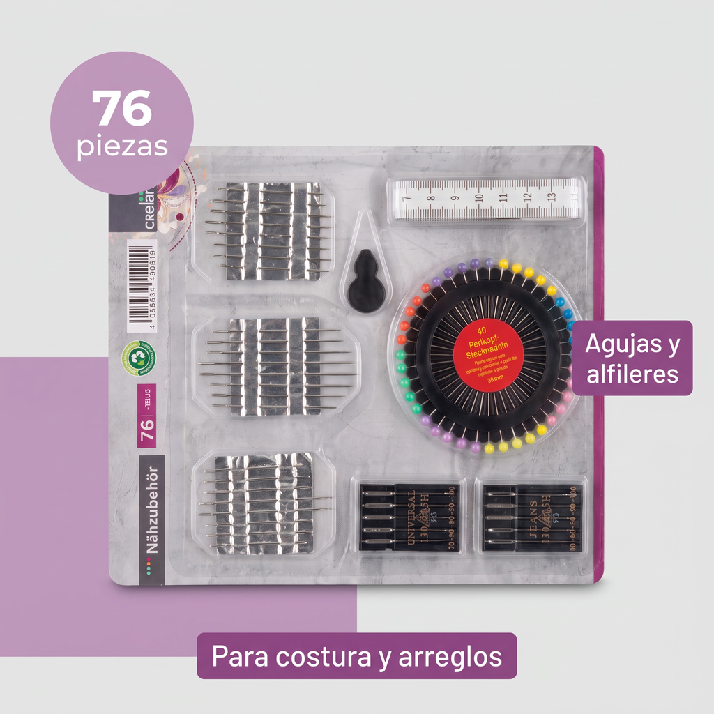 Crelando Set de Accesorios de Costura 76 Piezas