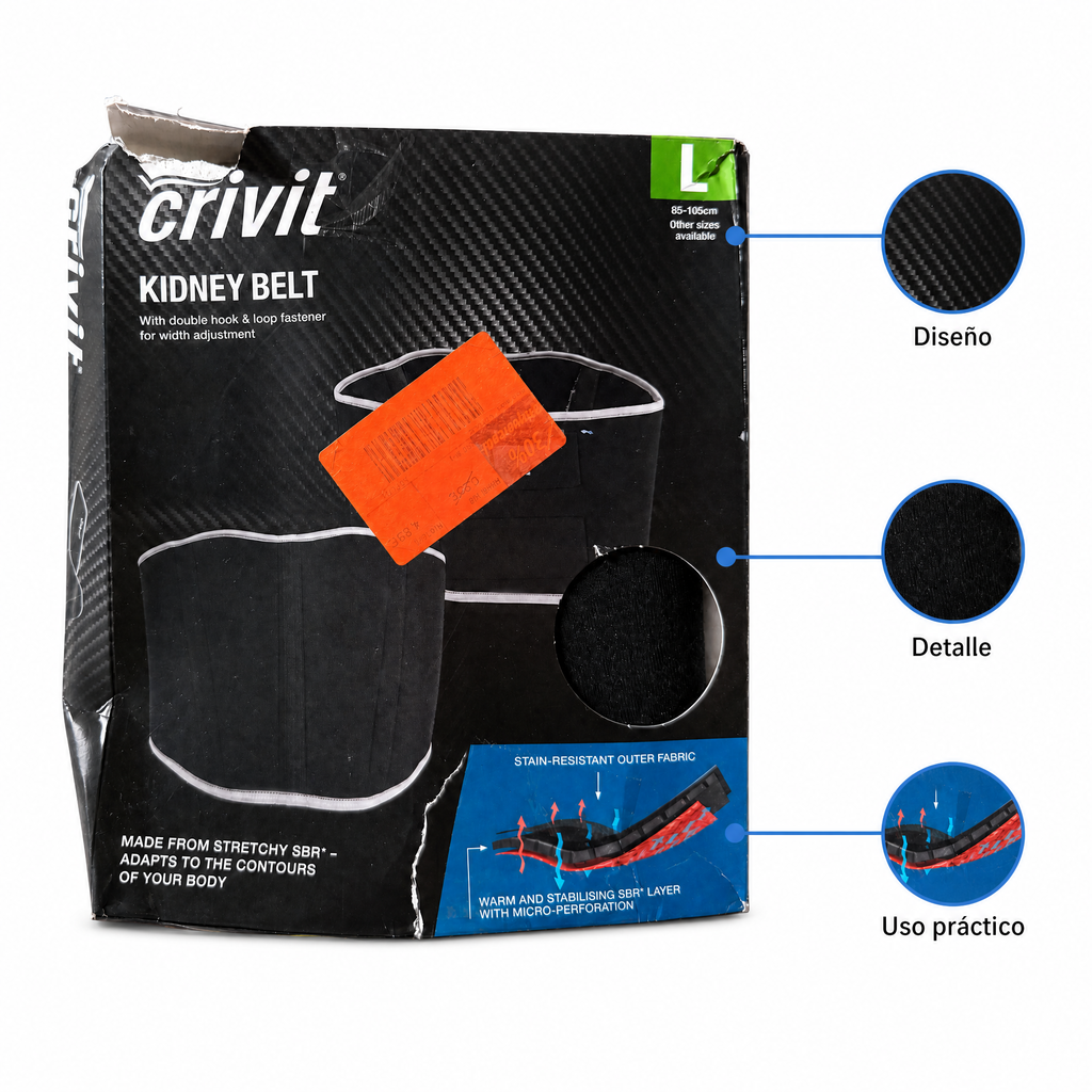 Crivit Cinturón lumbar motorista Talla L