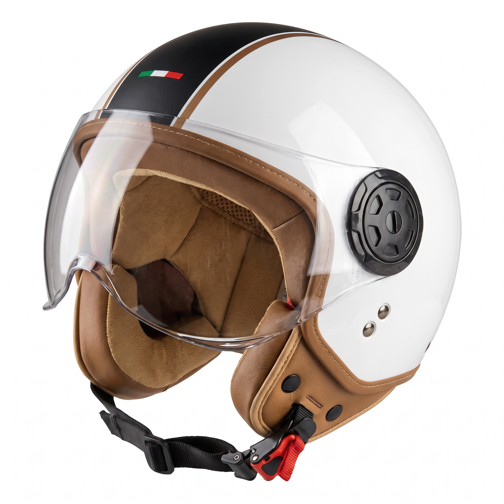 Crivit Casco Abierto de Moto Blanco Talla S