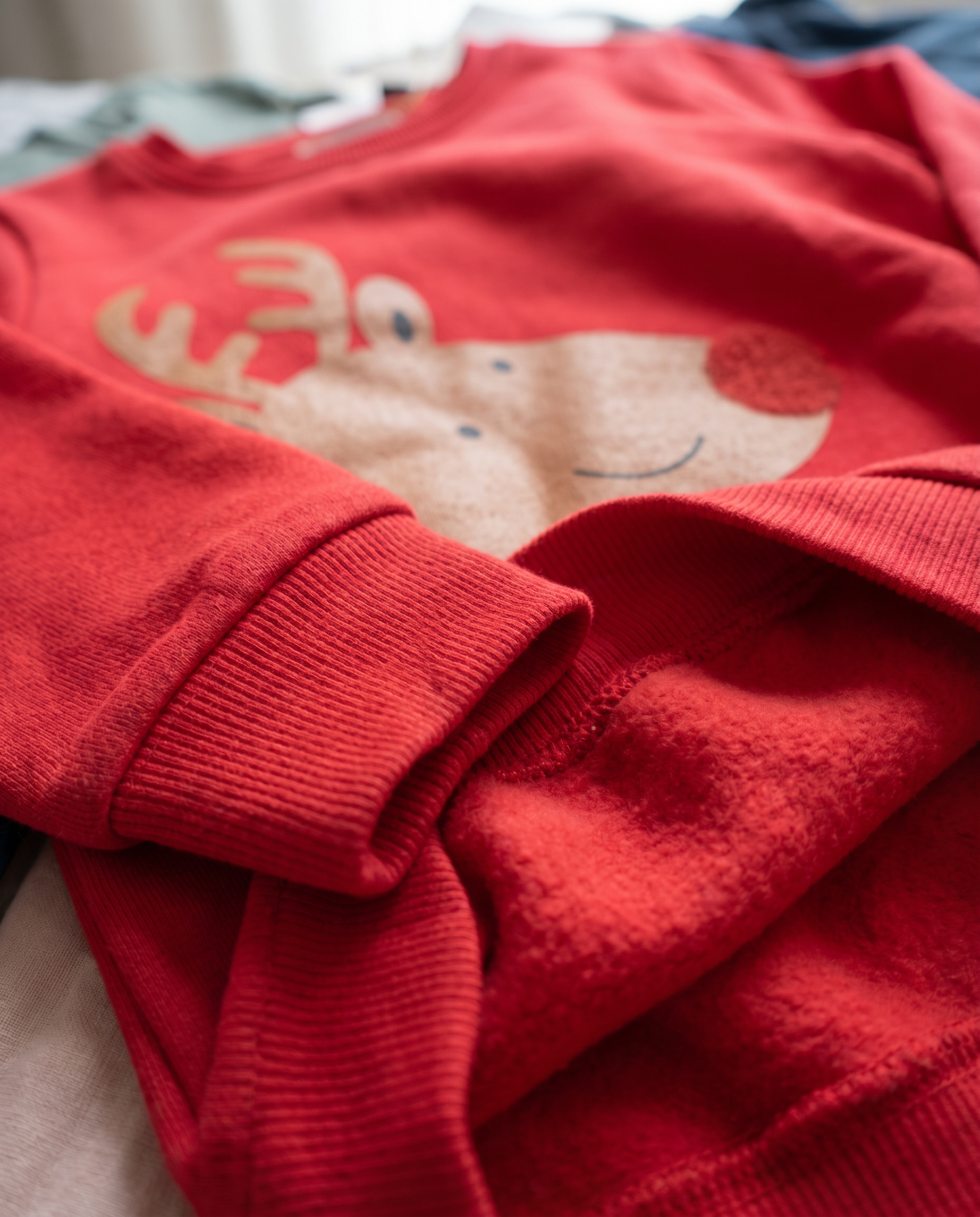 Sudadera Infantil Reno Navideño Lily & Dan — Roja