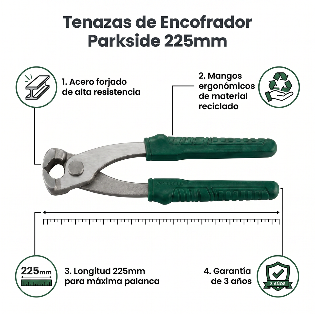 Tenazas de Encofrador Parkside 225mm