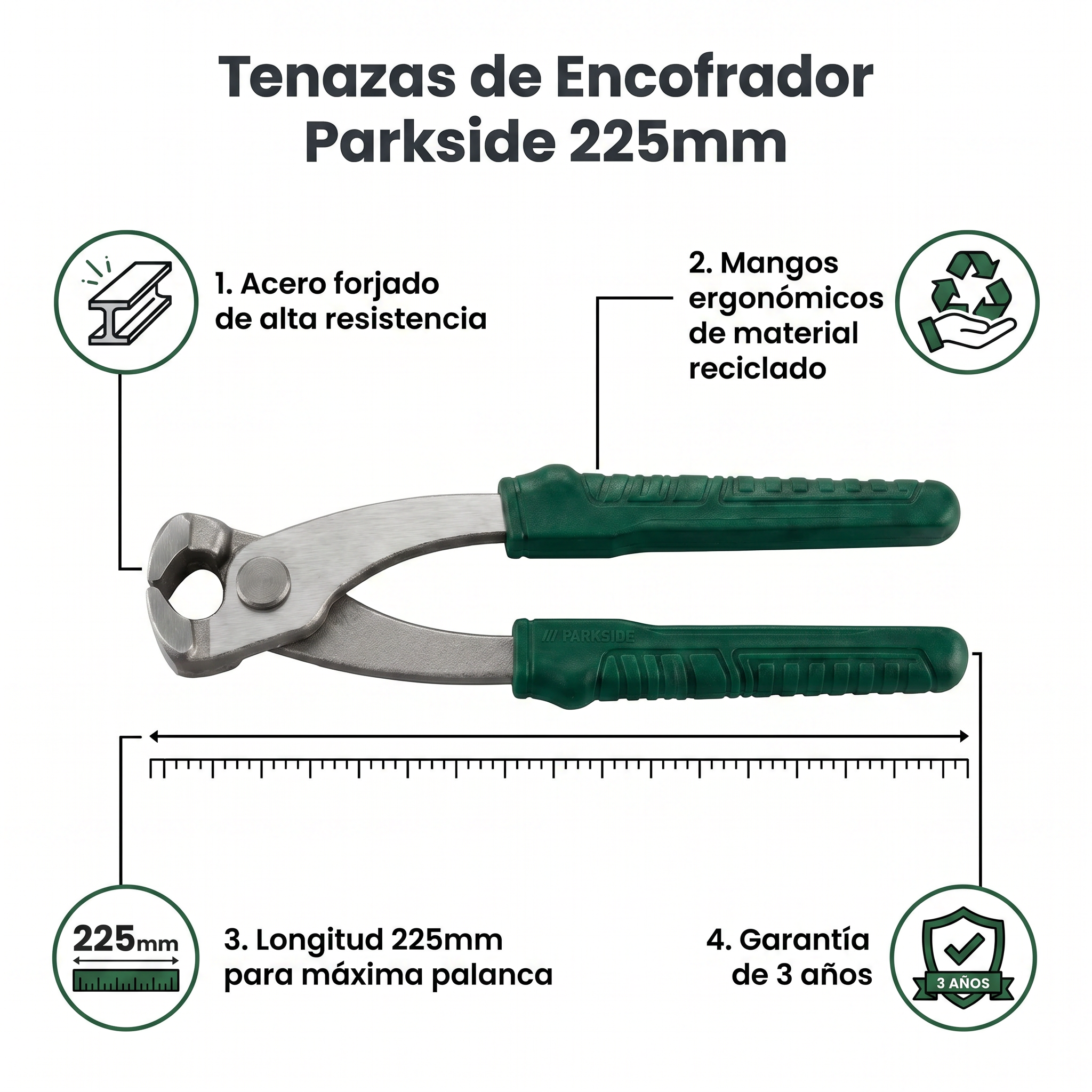 Tenazas de Encofrador Parkside 225mm