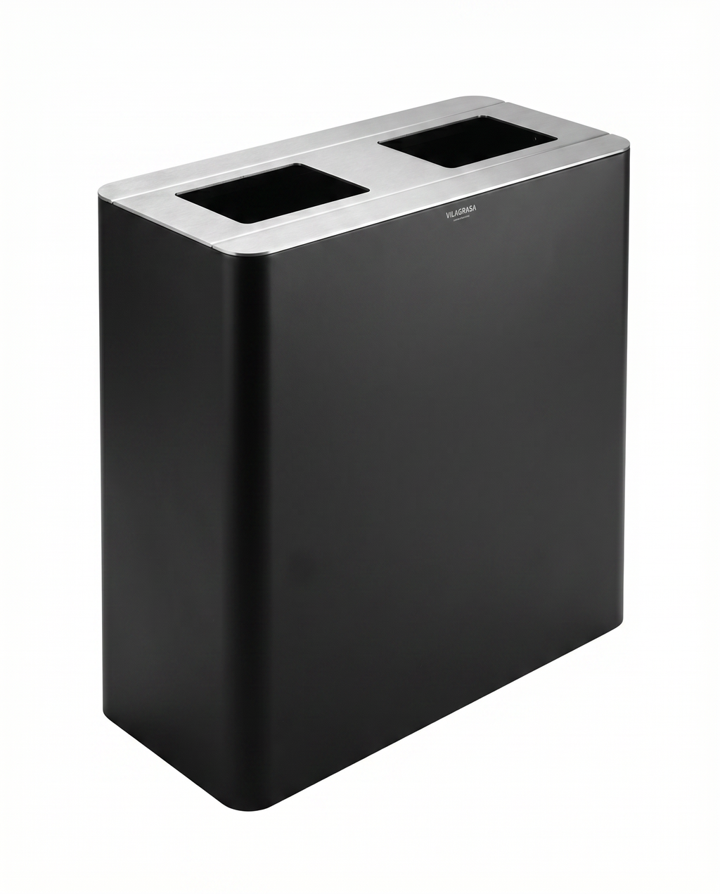 Papelera Reciclaje Vilagrasa Aurea-02 — 2 Residuos Negro Mate
