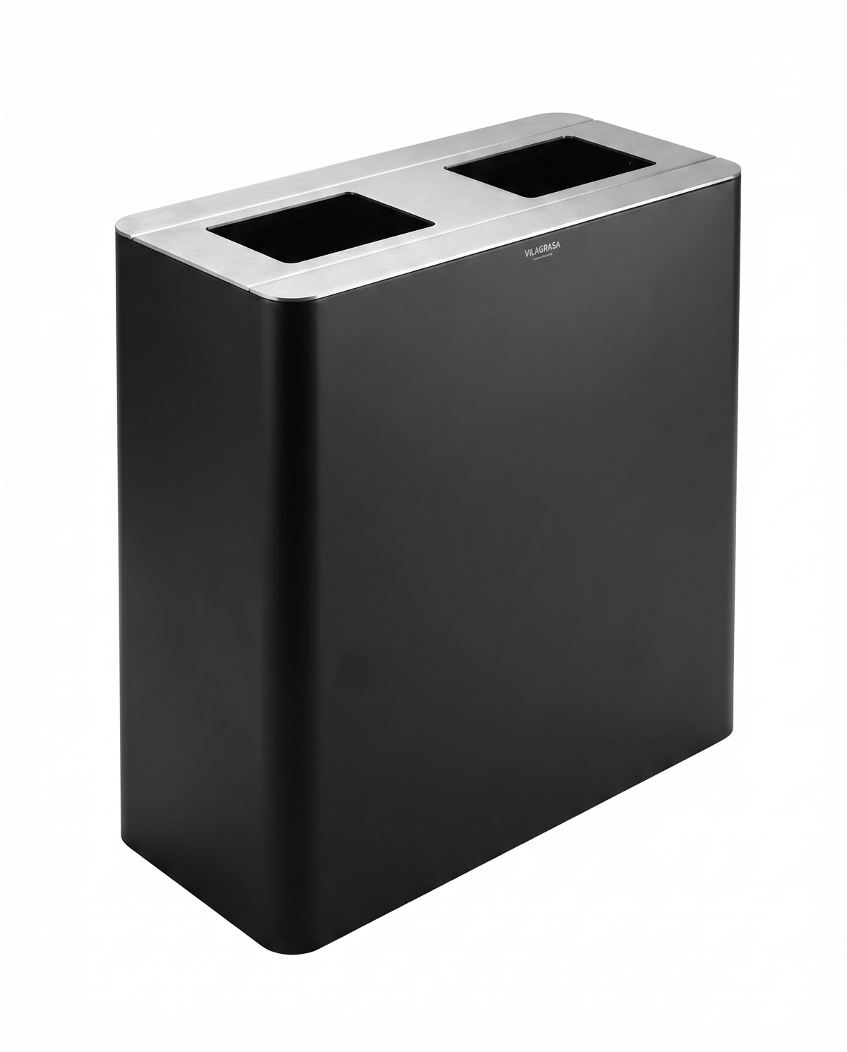 Papelera Reciclaje Vilagrasa Aurea-02 — 2 Residuos Negro Mate