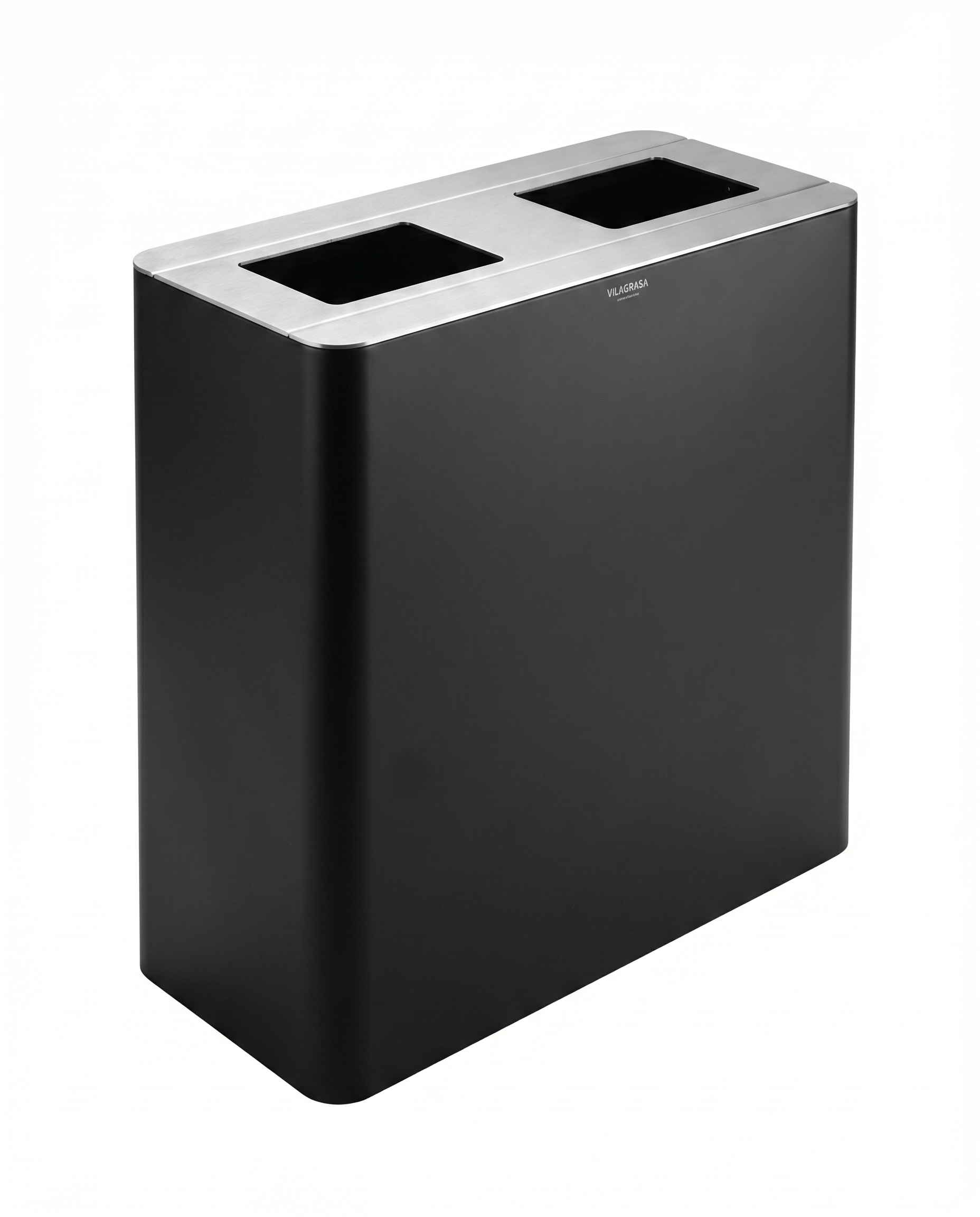 Papelera Reciclaje Vilagrasa Aurea-02 — 2 Residuos Negro Mate