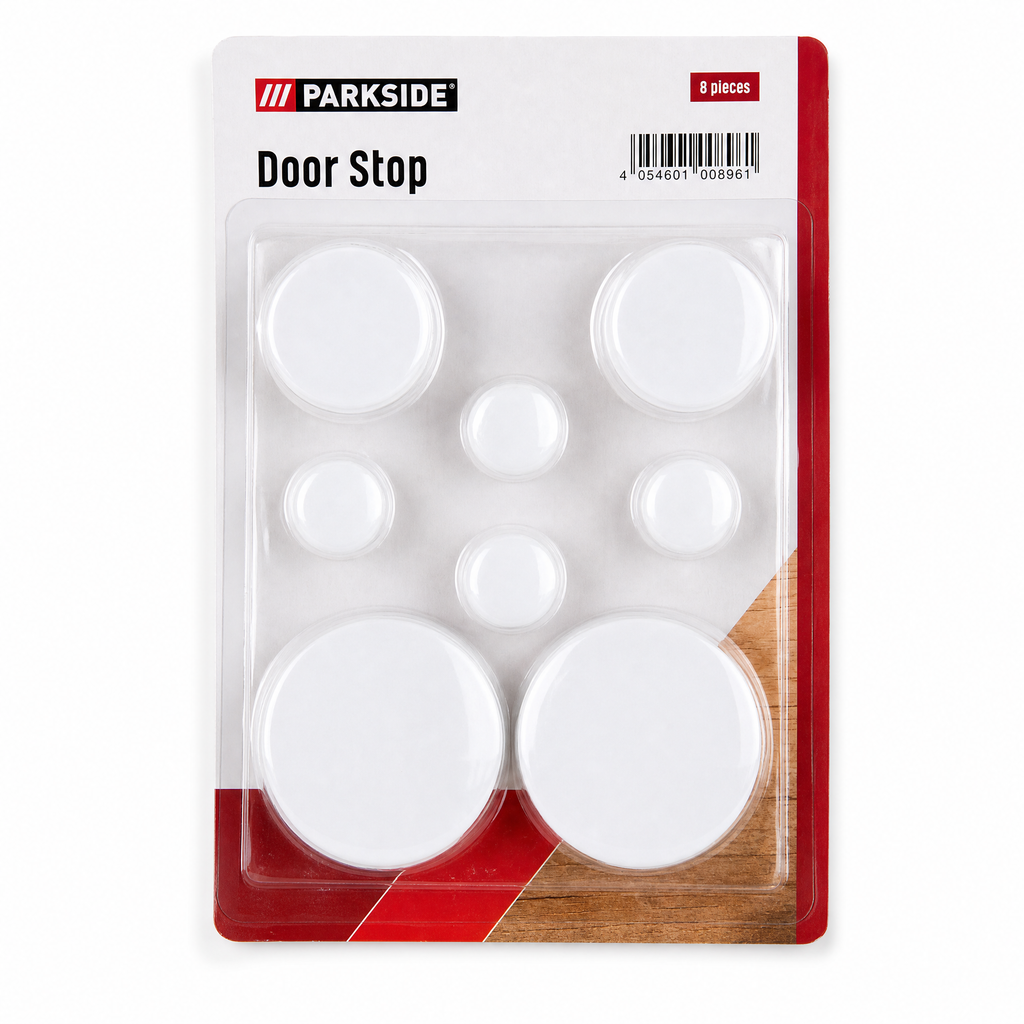 Parkside topes para puerta blancos — surtido 8 piezas (varios tamaños)