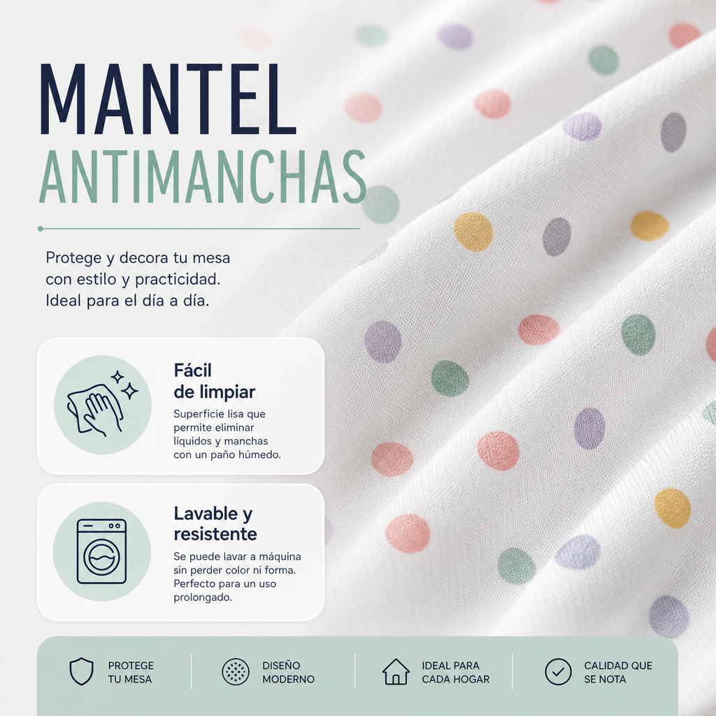 Mantel Livarno Home Blanco con Estampado de Puntos