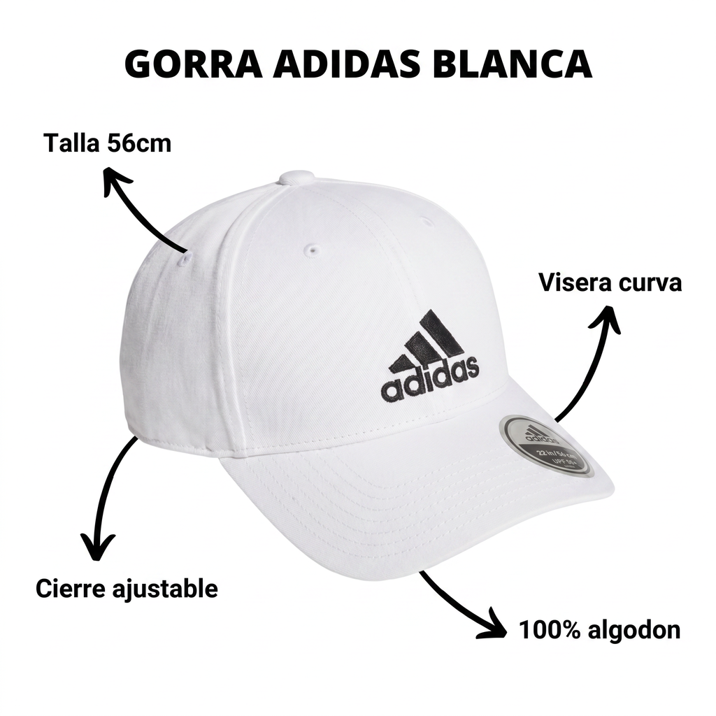 Gorra Adidas Blanca Infografía