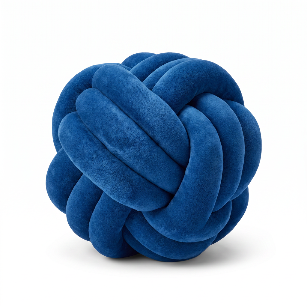 Cojín Decorativo Anudado Azul — Sin Caja