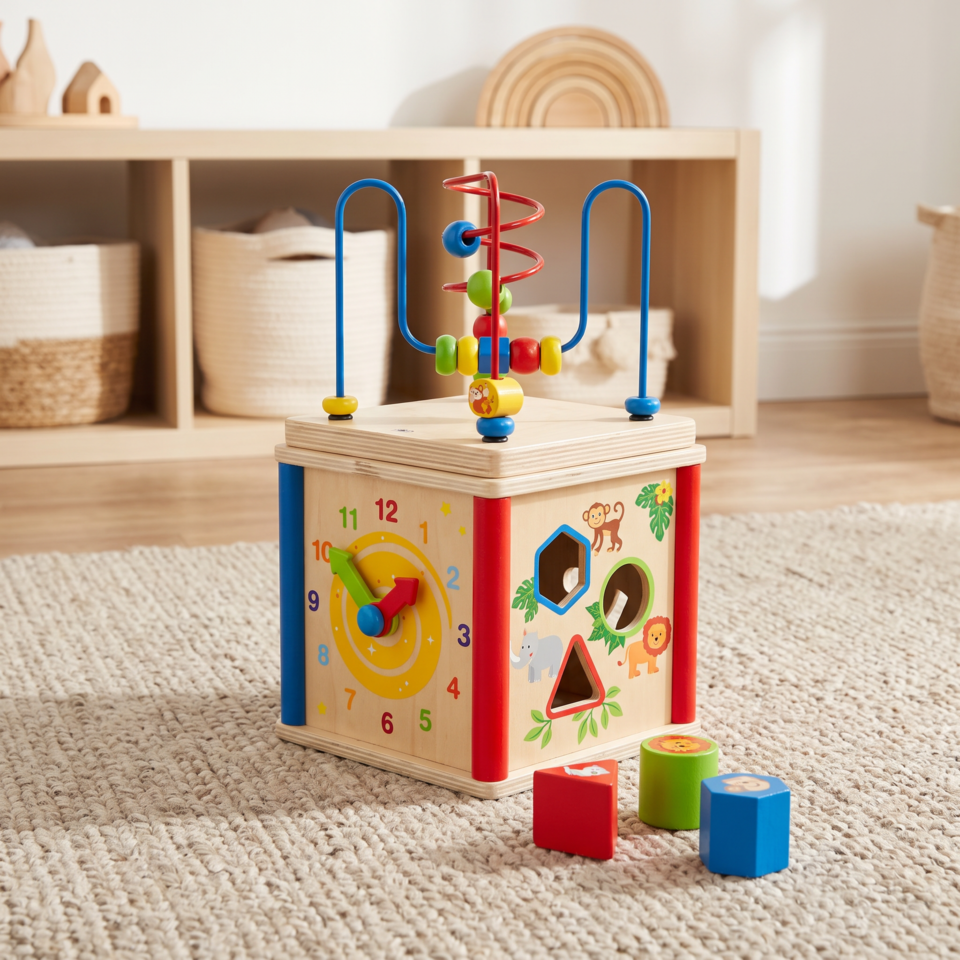 Playtive Cubo de Actividades de Madera 5 en 1