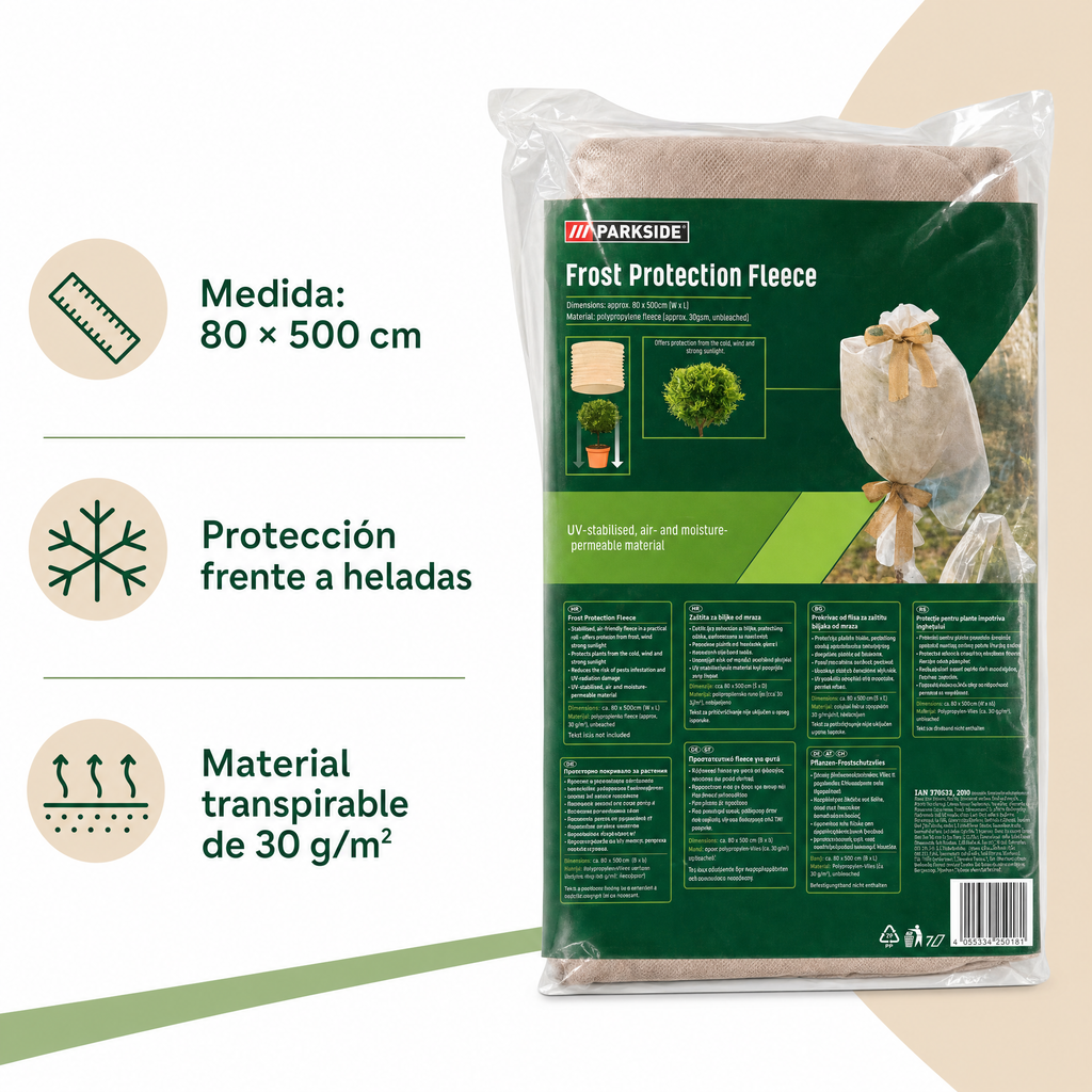 Parkside Manta de Protección contra Heladas 80 × 500 cm
