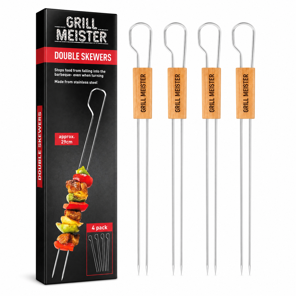 Grillmeister Brochetas Dobles Acero Inoxidable