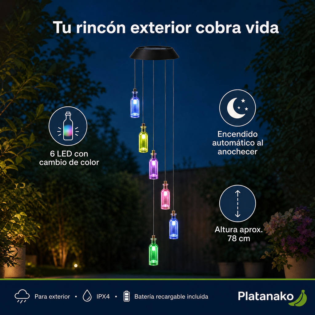 Livarno Home Guirnalda Solar de Botellitas LED, 78 cm