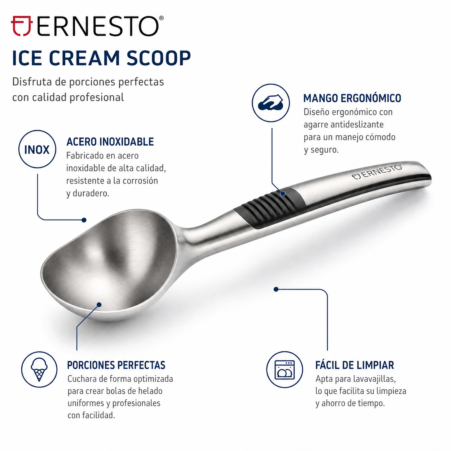 Ernesto Ice Cream Scoop Cuchara Helado