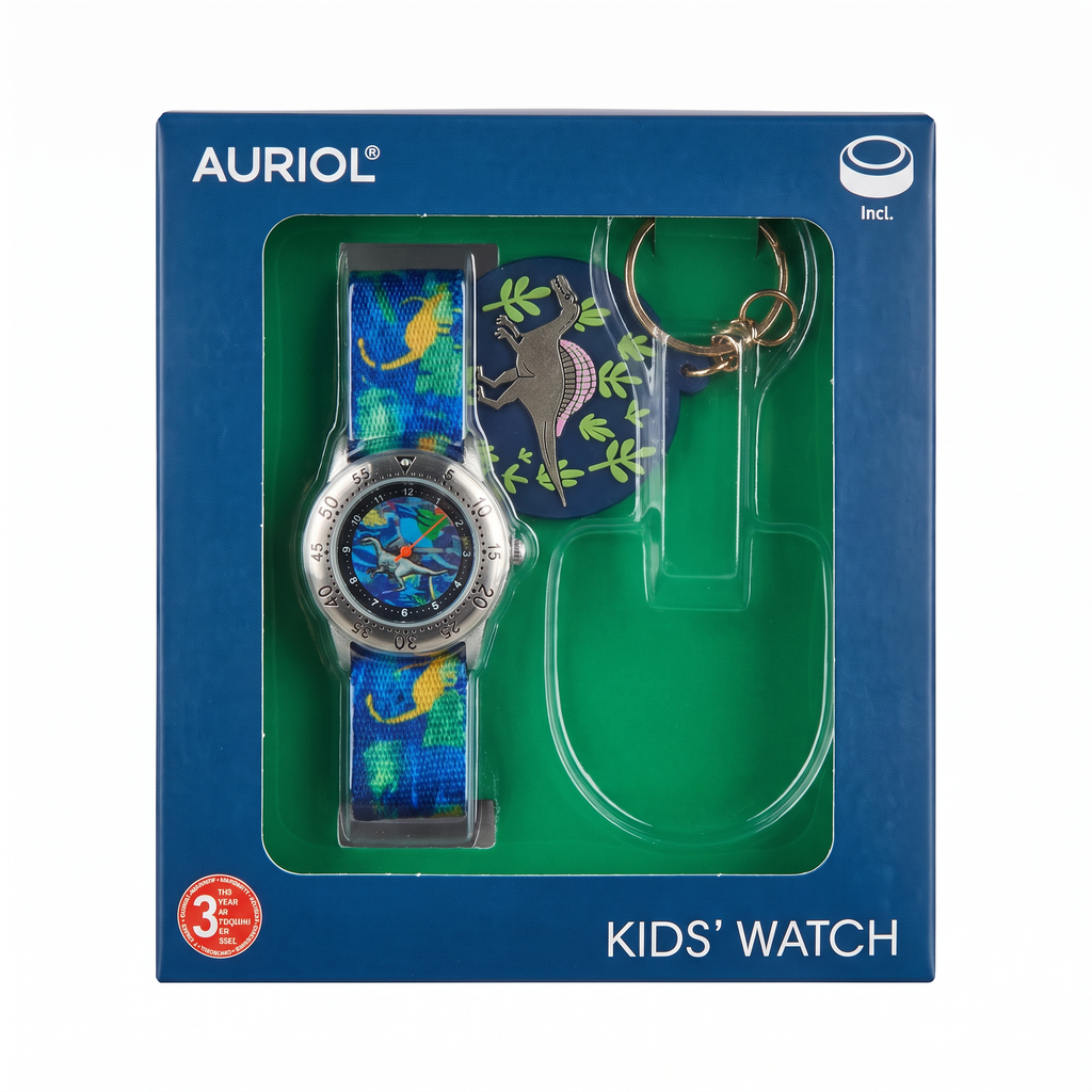 Auriol Reloj Infantil con Llavero de Dinosaurio