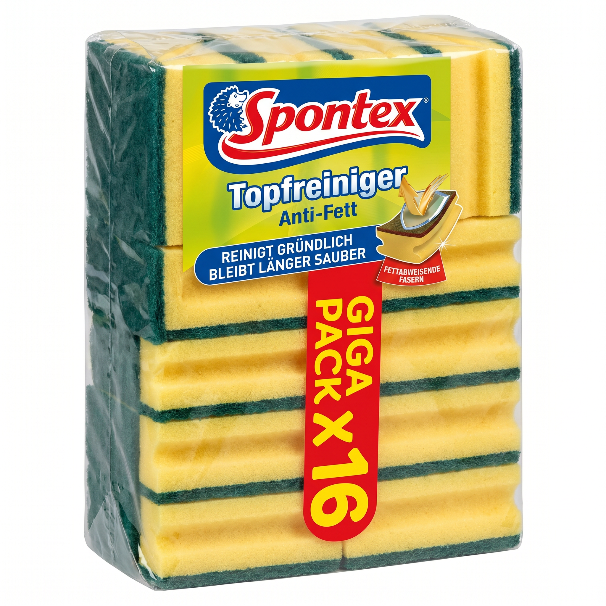 Estropajos Spontex Anti-Grasa — Giga Pack x16 Unidades