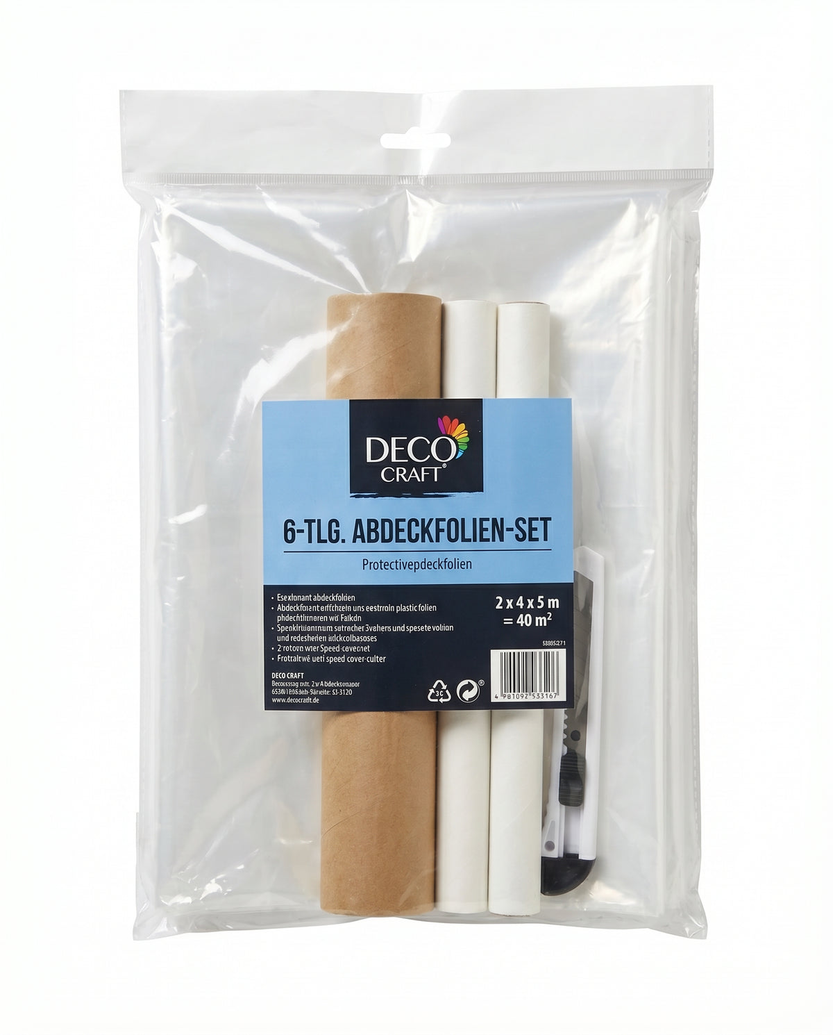 Set Plásticos Protección Pintura Deco Craft 6 Piezas 40m²