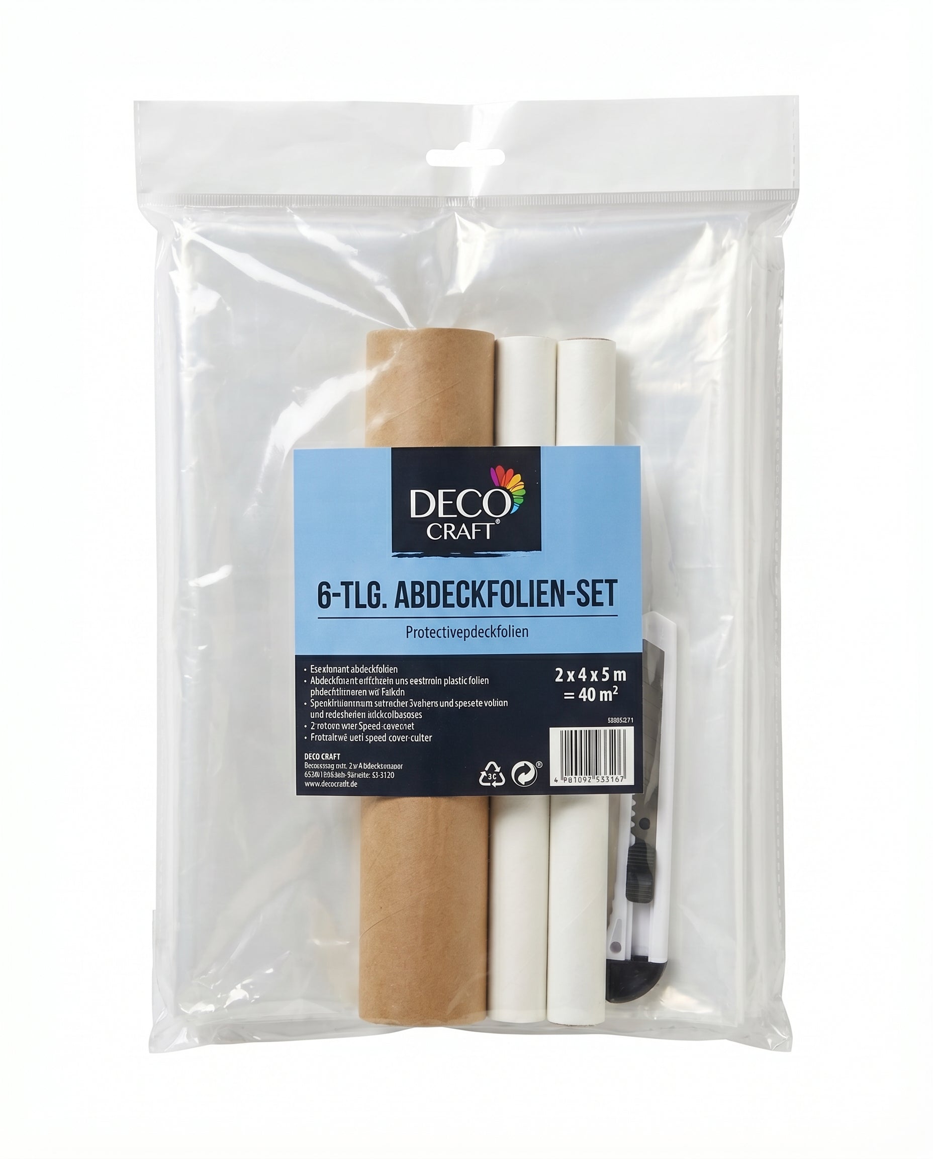 Set Plásticos Protección Pintura Deco Craft 6 Piezas 40m²