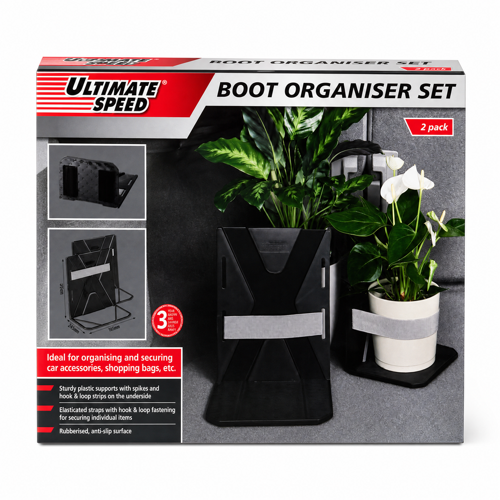 Ultimate Speed Organizadores de maletero plegables set de 2 con velcro y correas elásticas