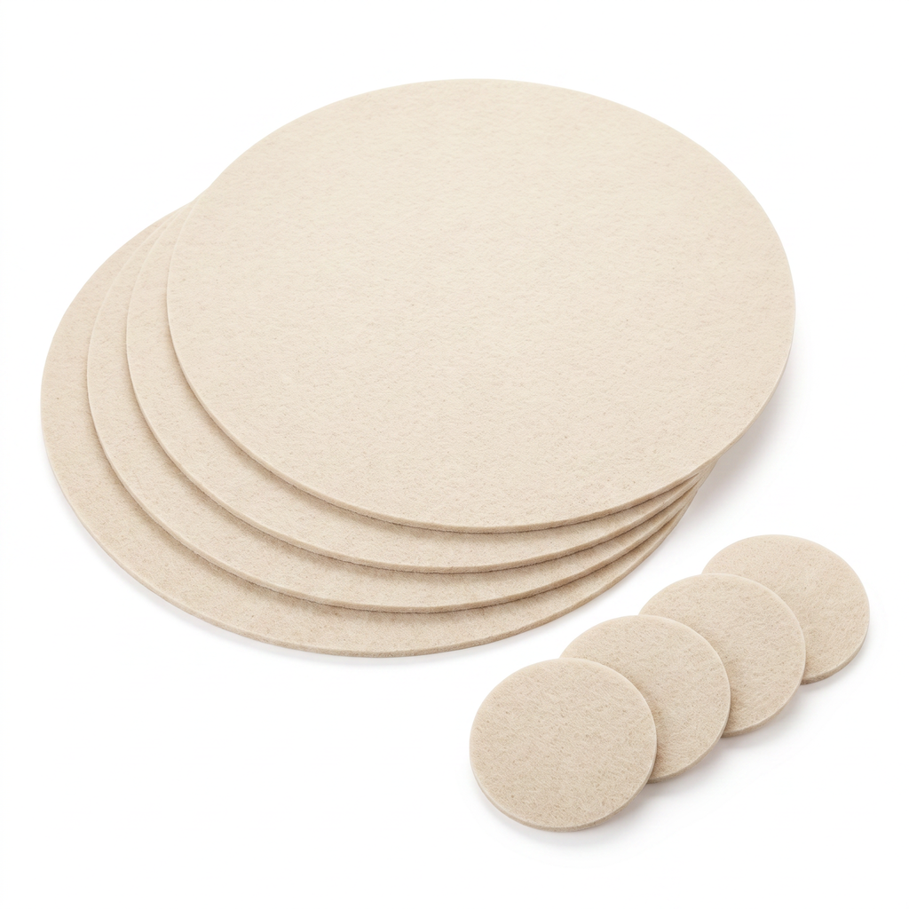 Home Creation Set 4 Manteles de Fieltro Beige Ø 40 cm
