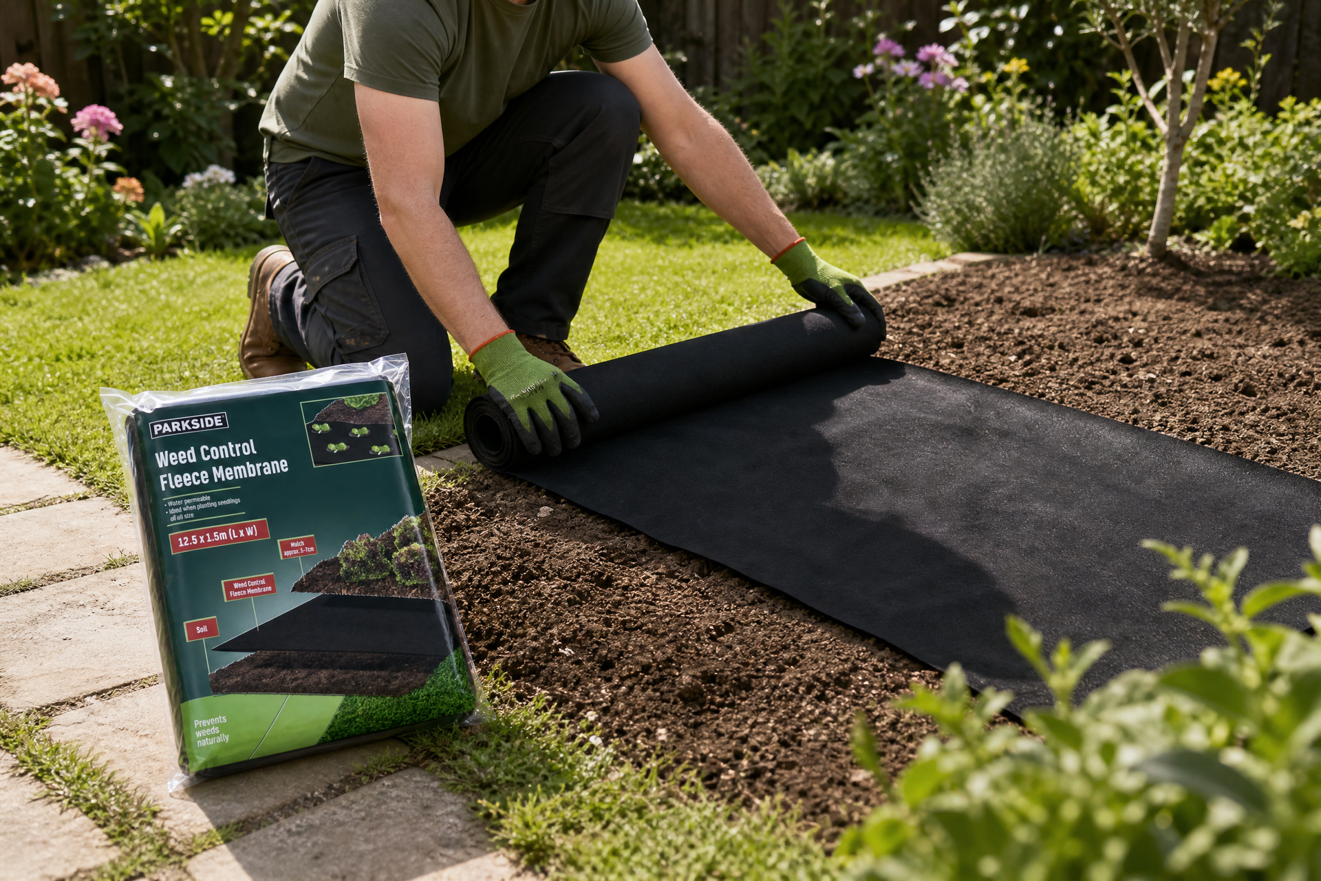PARKSIDE Malla antihierbas negra Weed Control Fleece Membrane