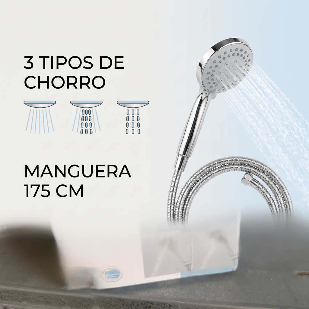 Livarno Home Set de Ducha Multifunción con Manguera 175 cm